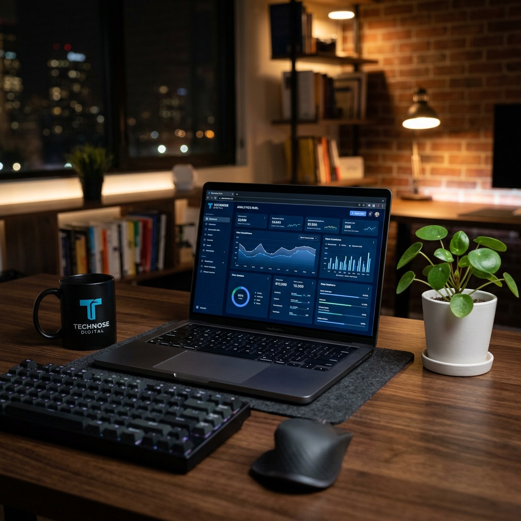 Technose Digital Mockup on workspace desk